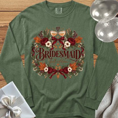 Bridesmaid, Fall Edition - Premium Wedding Long Sleeve T-Shirt - Hemp