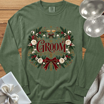 Groom - Premium Winter Crest Wedding Long Sleeve T-Shirt - Hemp