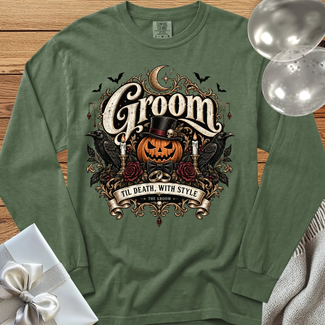 Groom - Premium Halloween Wedding Long Sleeve T-Shirt - Hemp