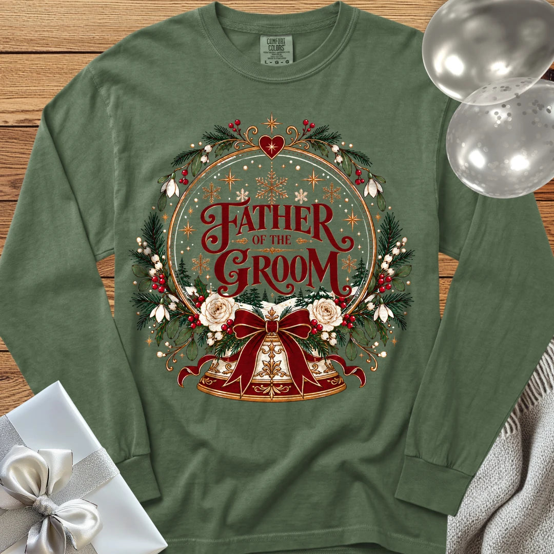 Father of the Groom - Premium Snowglobe Wedding Long Sleeve T-Shirt - Hemp