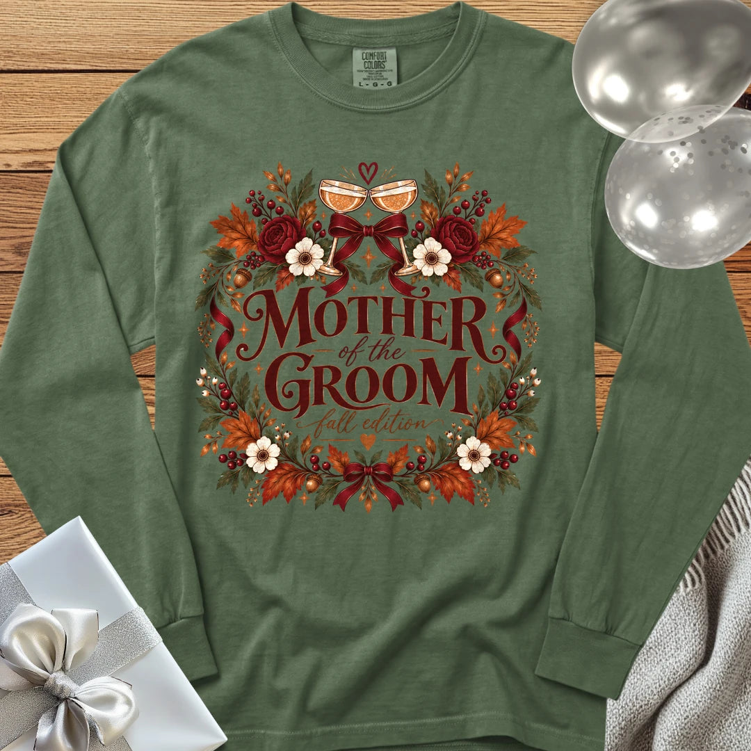 Mother of the Groom, Fall Edition - Premium Wedding Long Sleeve T-Shirt - Hemp