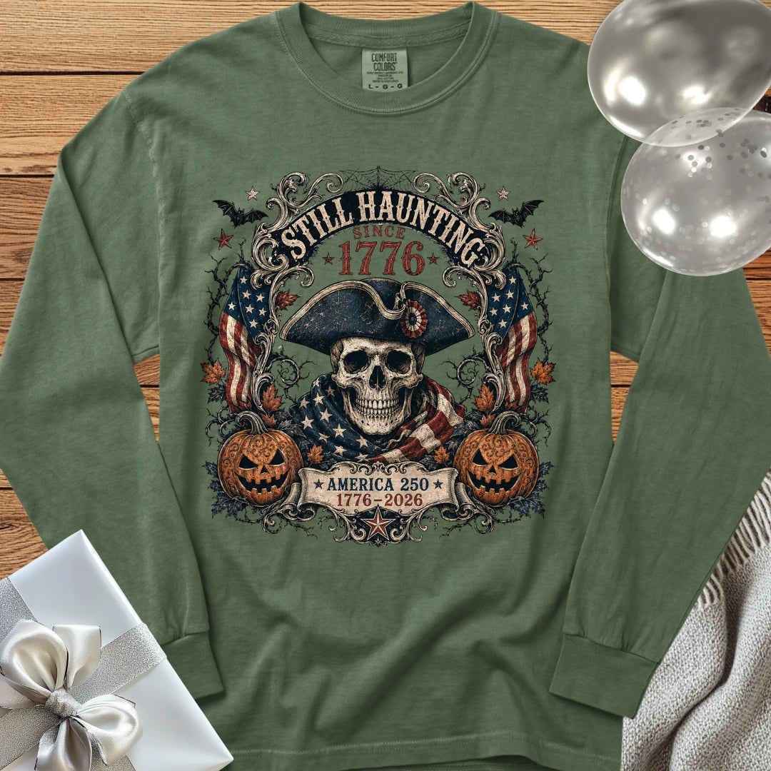 Still Haunting Since 1776 - Premium Halloween America 250 Long Sleeve T-Shirt - Hemp