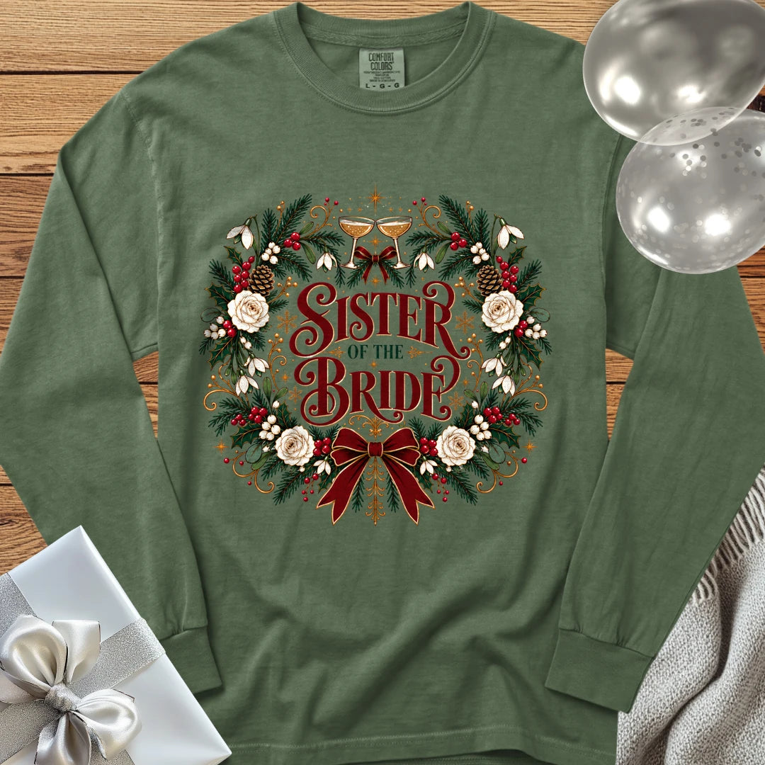 Sister of the Bride - Premium Winter Crest Wedding Long Sleeve T-Shirt - Hemp