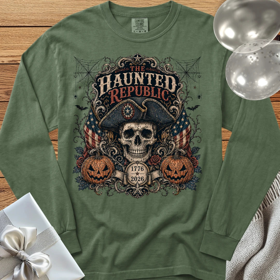 Haunted Republic - Premium America 250 Halloween Long Sleeve T-Shirt - Hemp