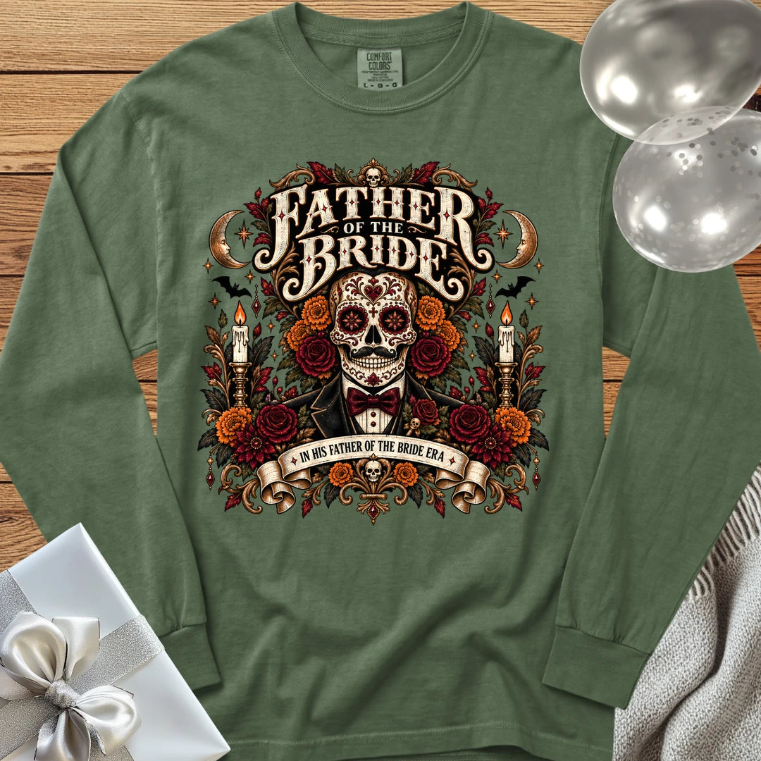 Father of the Bride, In His Father of the Bride Era - Premium Halloween Wedding Long Sleeve T-Shirt - Hemp