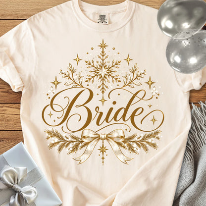 Bride - Premium Winter Sparkle Wedding T-Shirt - Ivory