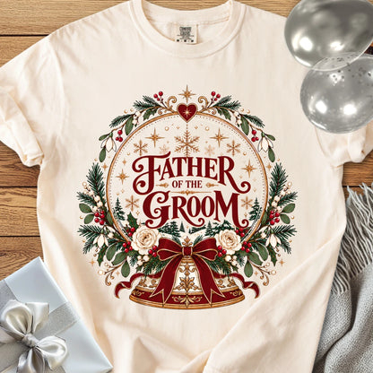 Father of the Groom - Premium Snowglobe Wedding T-Shirt - Ivory