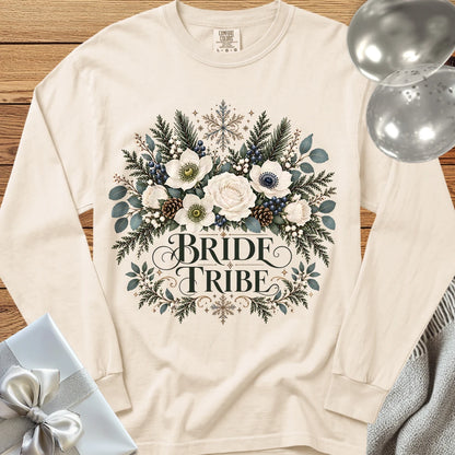 Bride Tribe - Premium Winter Bouquet Wedding Long Sleeve T-Shirt - Ivory