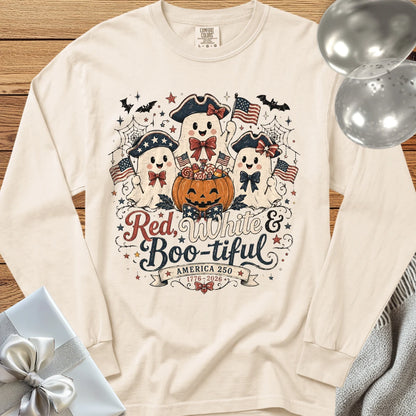Red, White & Boo-tiful - Premium America 250 Halloween Long Sleeve T-Shirt - Ivory