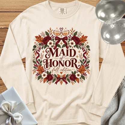 Maid of Honor, Fall Edition - Premium Wedding Long Sleeve T-Shirt - Ivory