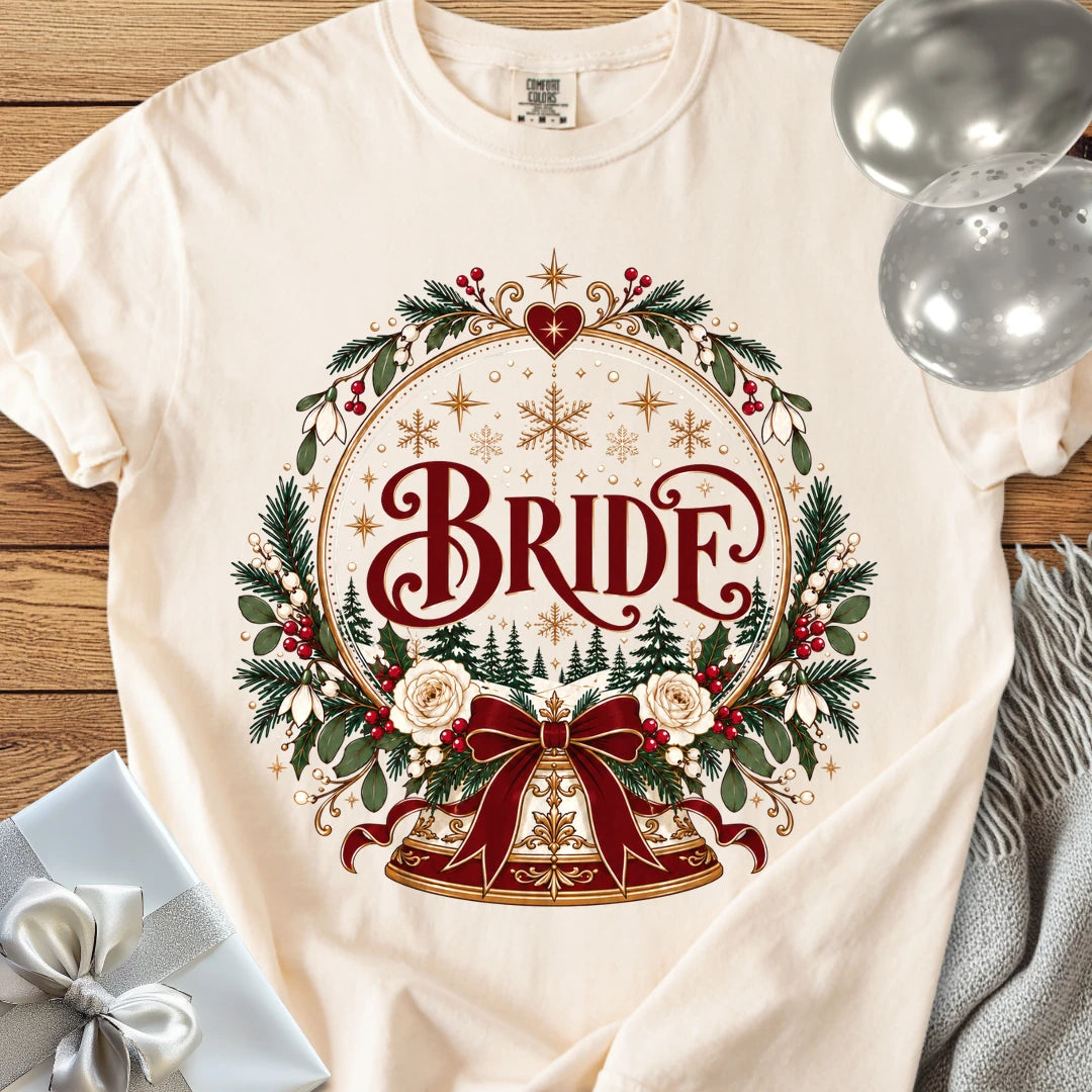 Bride - Premium Snowglobe Wedding T-Shirt - Ivory
