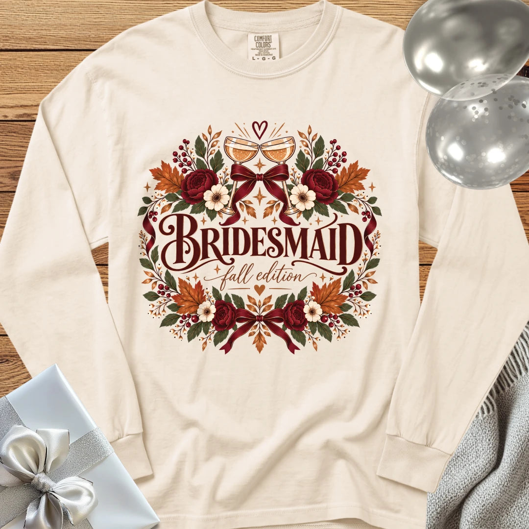 Bridesmaid, Fall Edition - Premium Wedding Long Sleeve T-Shirt - Ivory