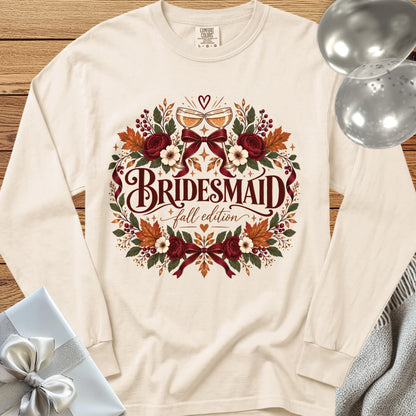 Bridesmaid, Fall Edition - Premium Wedding Long Sleeve T-Shirt - Ivory