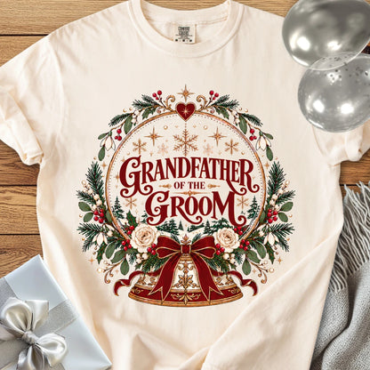 Grandfather of the Groom - Premium Snowglobe Wedding T-Shirt - Ivory
