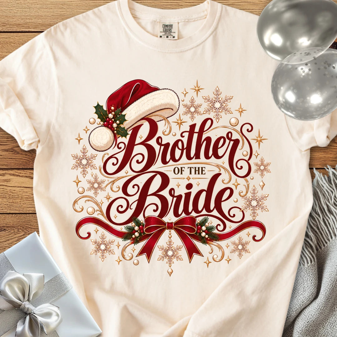 Brother of the Bride - Premium Christmas Wedding T-Shirt - Ivory
