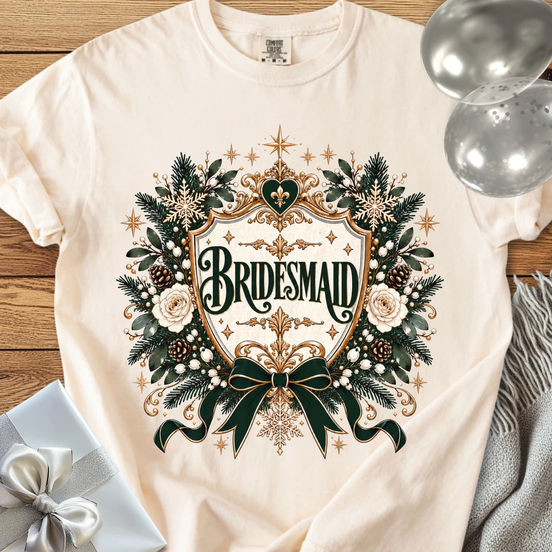 Bridesmaid - Premium Winter Heirloom Wedding T-Shirt - Ivory