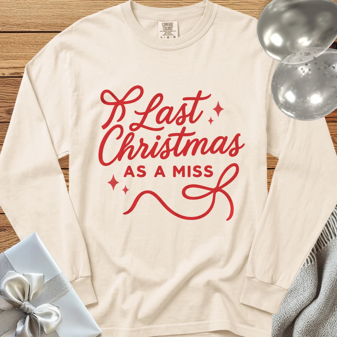 Last Christmas as Miss - Premium Engagement Long Sleeve T-Shirt - Ivory
