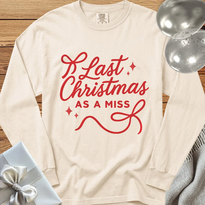 Last Christmas as Miss - Premium Engagement Long Sleeve T-Shirt - Ivory