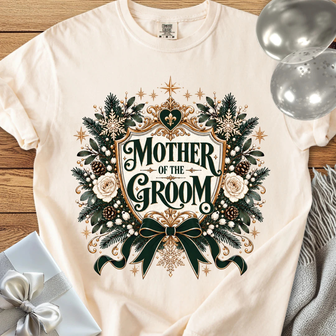 Mother of the Groom - Premium Winter Heirloom Wedding T-Shirt - Ivory