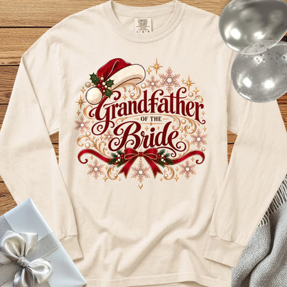 Grandfather of the Bride - Premium Christmas Long Sleeve Wedding T-Shirt - Ivory