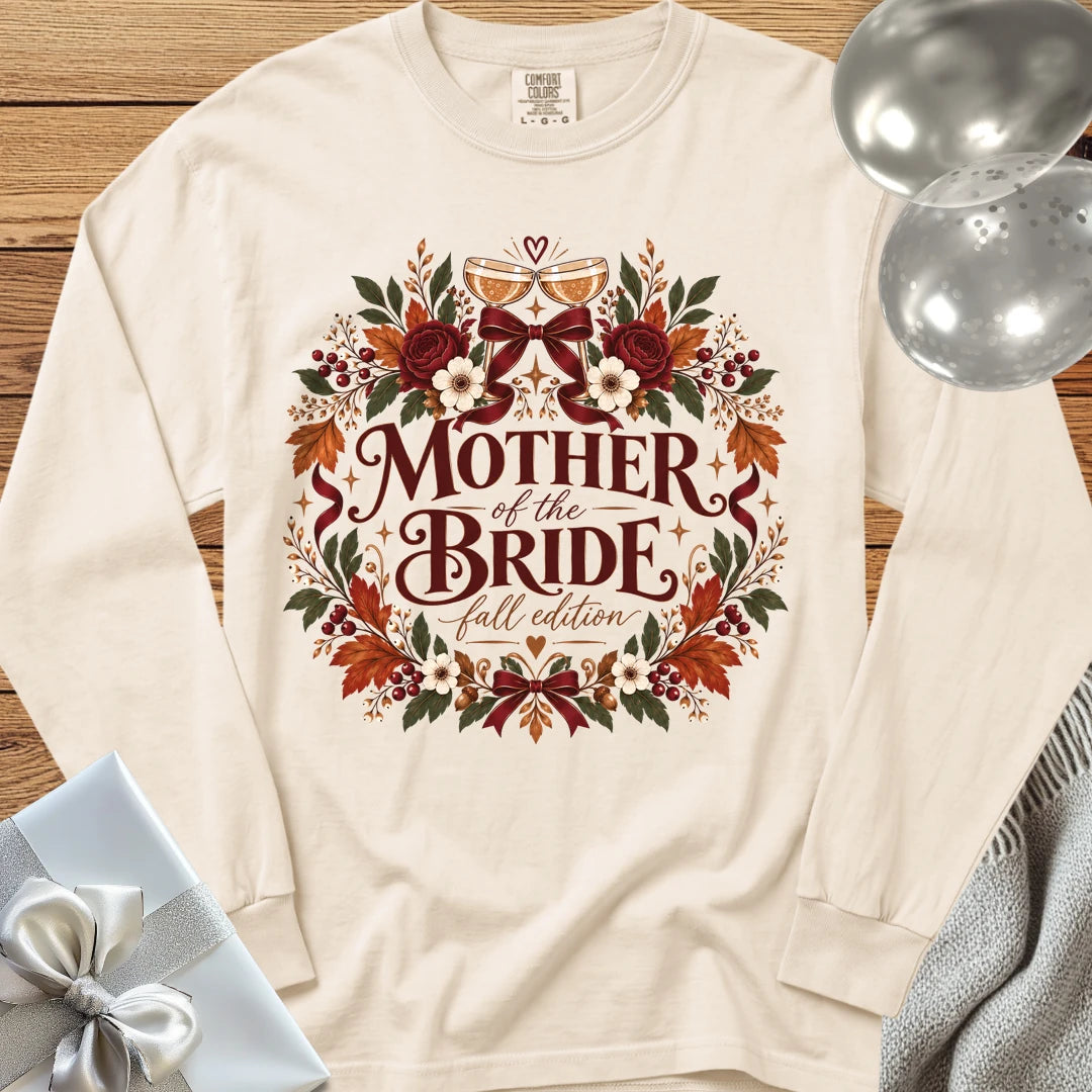 Mother of the Bride, Fall Edition - Premium Wedding Long Sleeve T-Shirt - Ivory