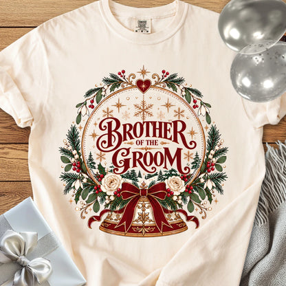 Brother of the Groom - Premium Snowglobe Wedding T-Shirt - Ivory
