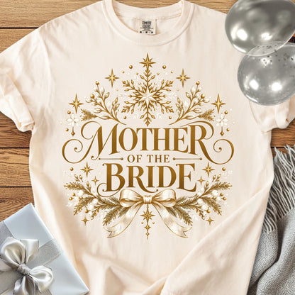Mother of the Bride - Premium Winter Sparkle Wedding T-Shirt - Ivory