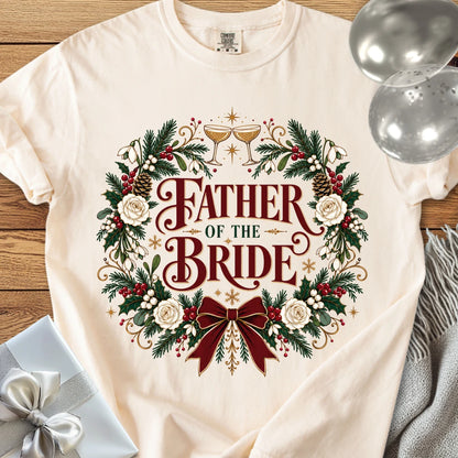 Father of the Bride - Premium Winter Crest Wedding T-Shirt - Ivory