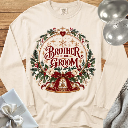 Brother of the Groom - Premium Snowglobe Wedding Long Sleeve T-Shirt - Ivory