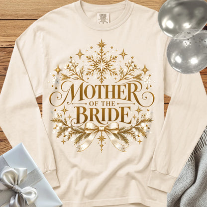 Mother of the Bride - Premium Winter Sparkle Wedding Long Sleeve T-Shirt - Ivory