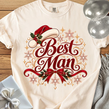 Best Man - Premium Christmas Wedding T-Shirt - Ivory