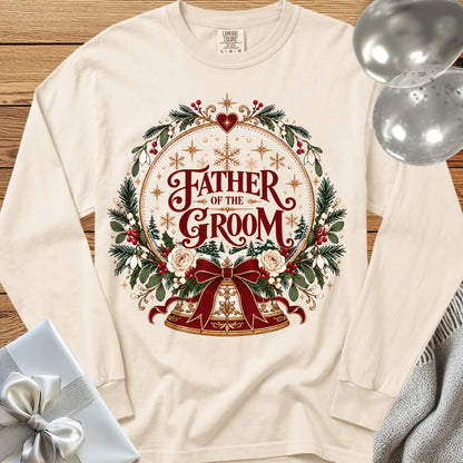 Father of the Groom - Premium Snowglobe Wedding Long Sleeve T-Shirt - Ivory