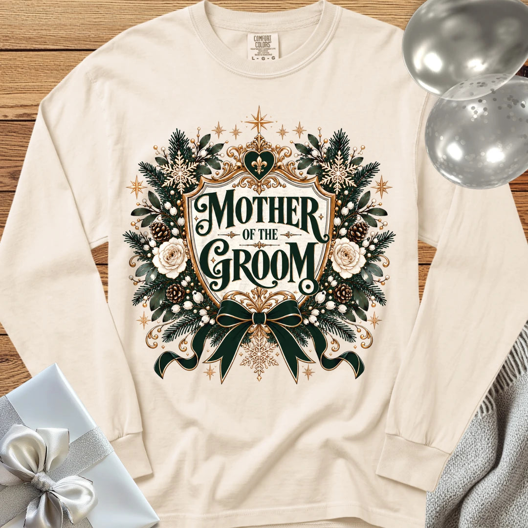 Mother of the Groom - Premium Winter Heirloom Wedding Long Sleeve T-Shirt - Ivory