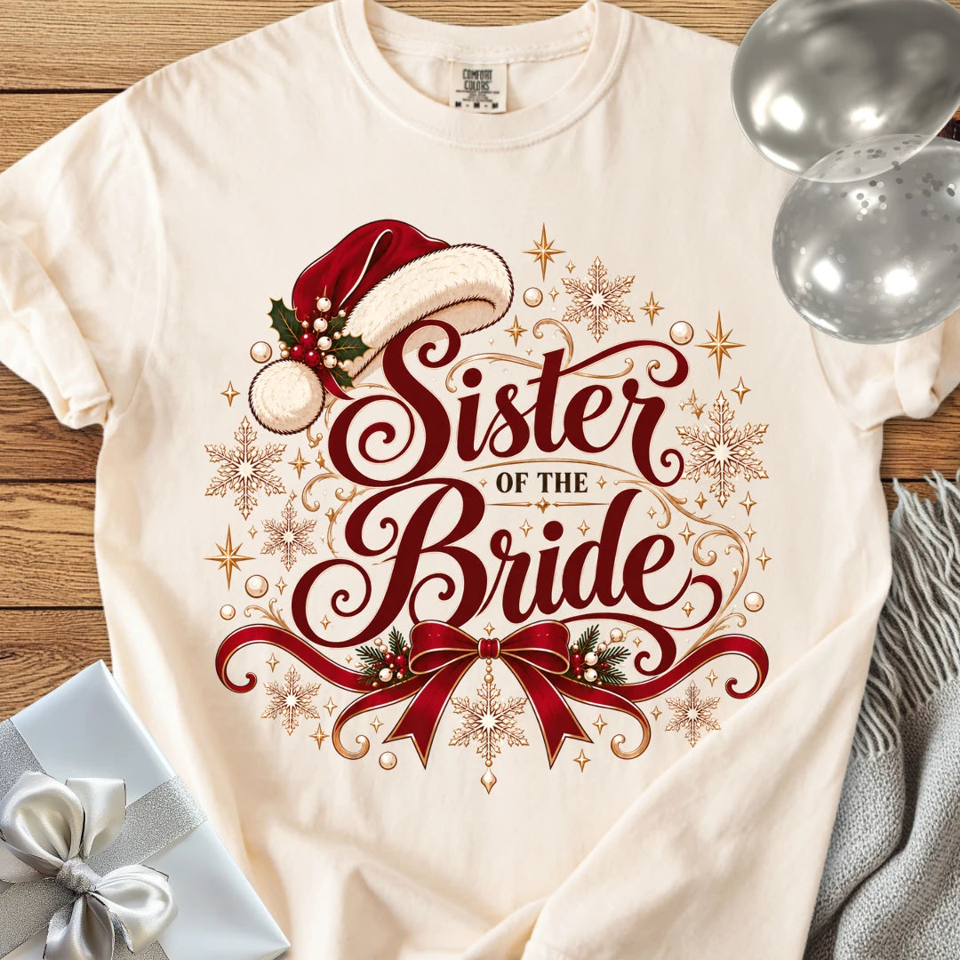 Sister of the Bride - Premium Christmas Wedding T-Shirt - Ivory