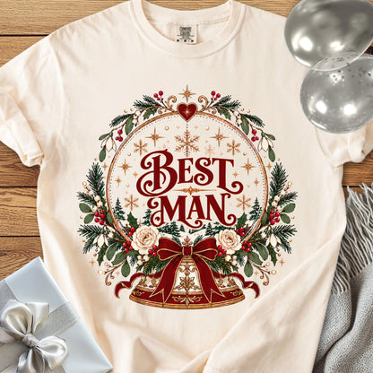 Best Man - Premium Snowglobe Wedding T-Shirt - Ivory