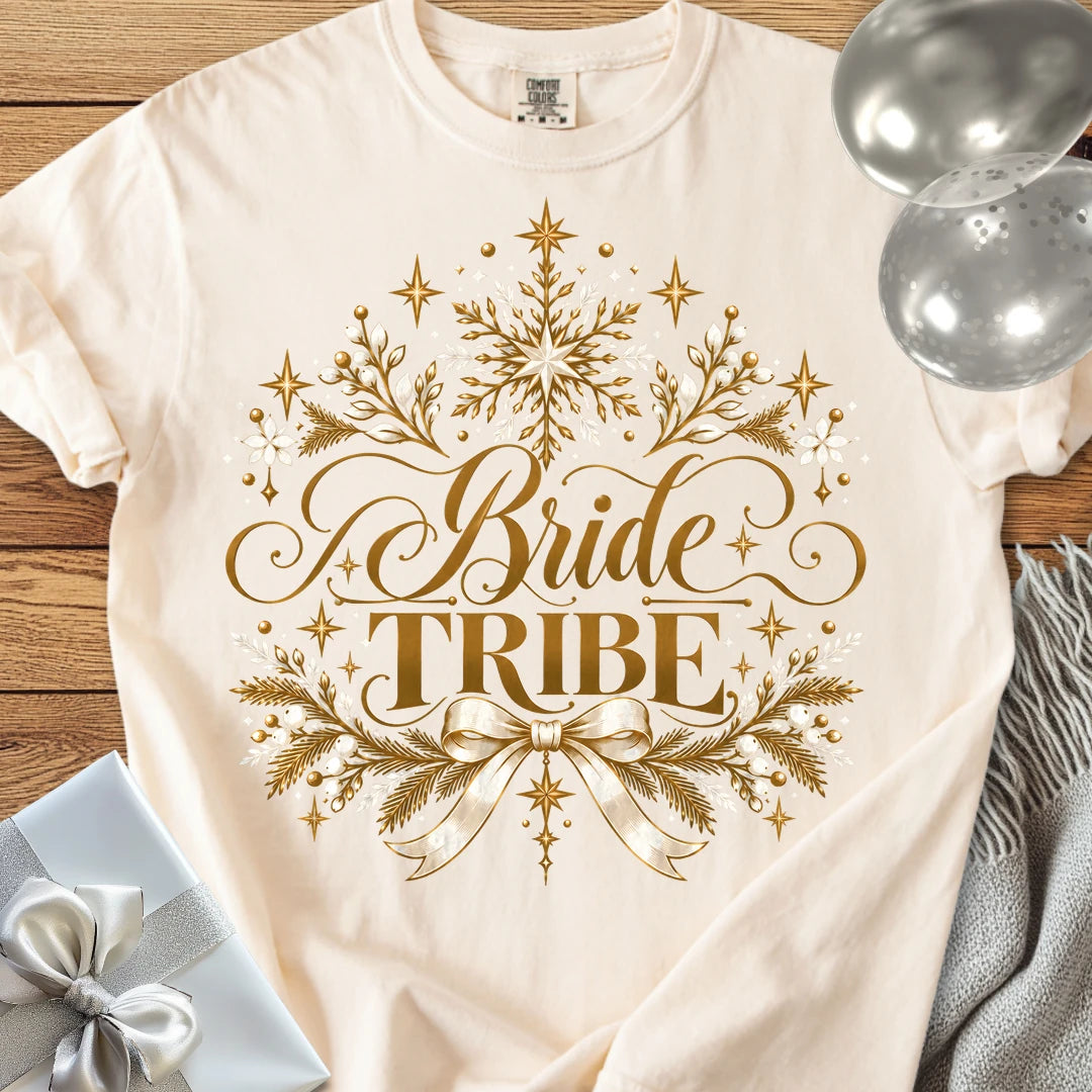 Bride Tribe - Premium Winter Sparkle Wedding T-Shirt - Ivory
