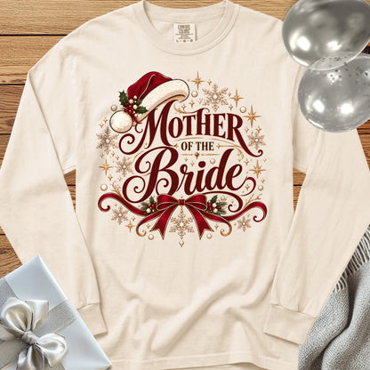 Mother of the Bride - Premium Christmas Long Sleeve Wedding T-Shirt - Ivory