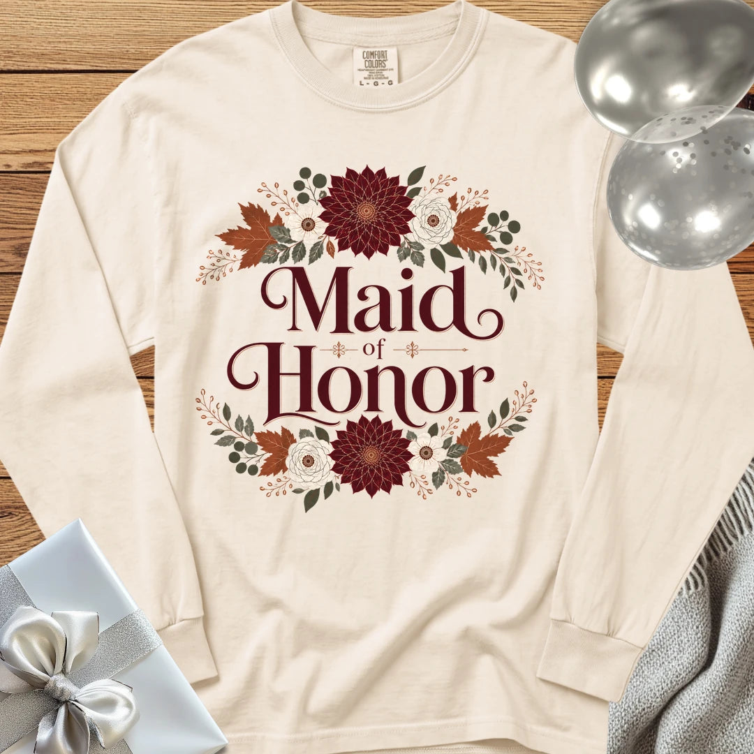 Maid of Honor - Premium Wedding Long Sleeve T-Shirt - Ivory