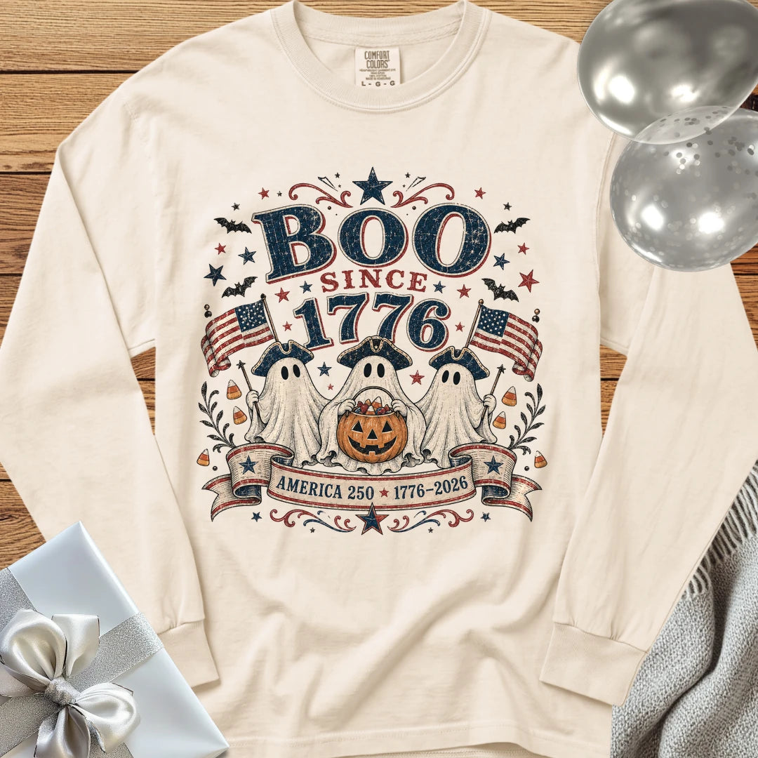 Boo Since 1776 - Premium Halloween America 250 Long Sleeve T-Shirt - Ivory