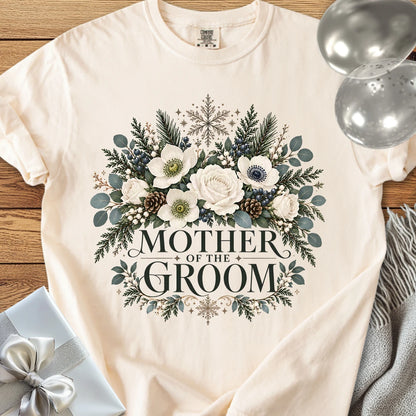 Mother of the Groom - Premium Winter Bouquet Wedding T-Shirt - Ivory