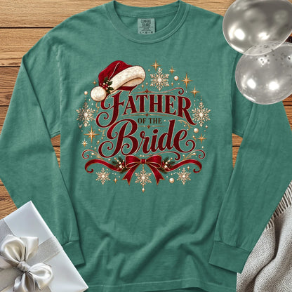 Father of the Bride - Premium Christmas Long Sleeve Wedding T-Shirt - Light Green