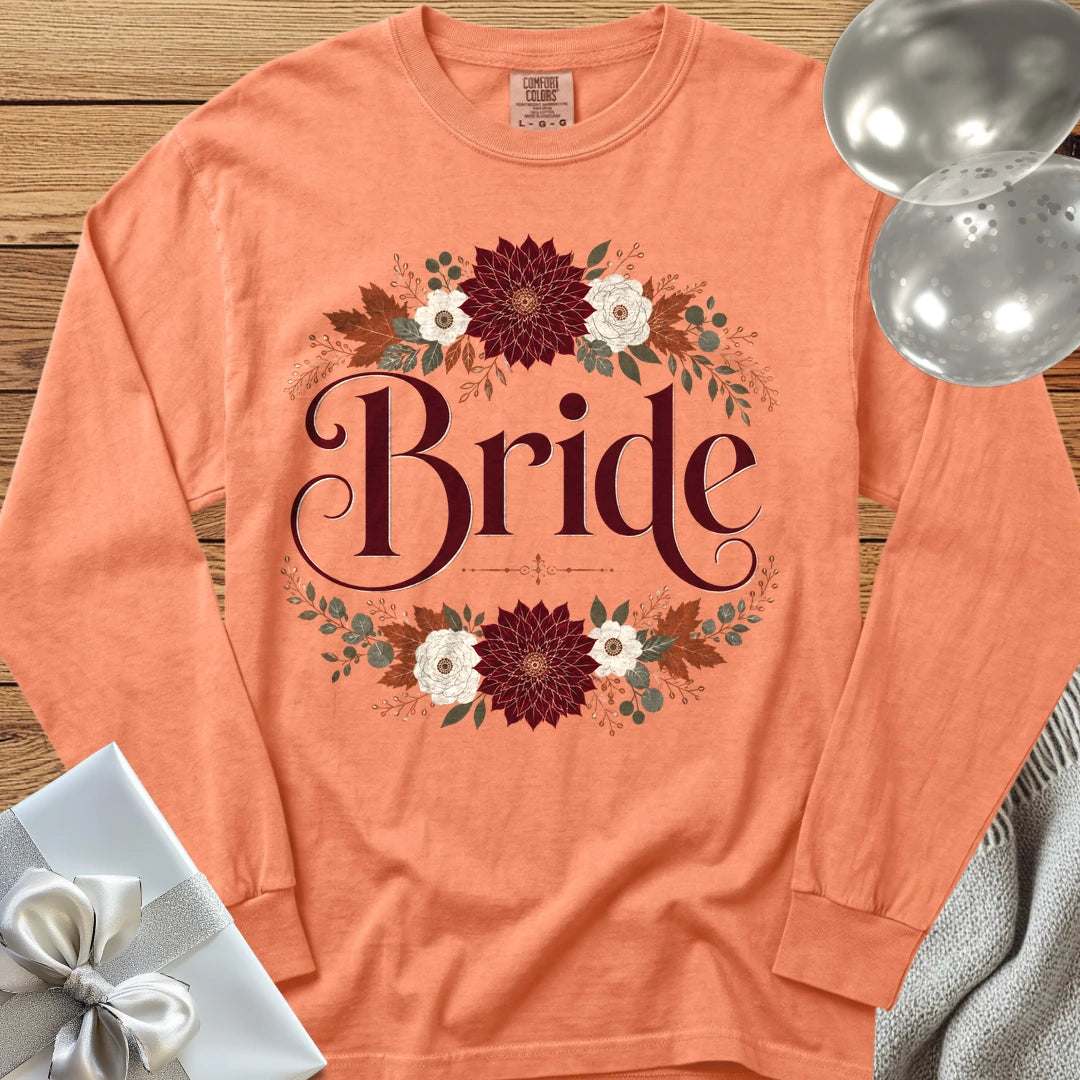 Bride - Premium Wedding Long Sleeve T-Shirt - Melon