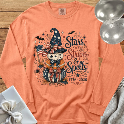 Stars, Stripes & Spells - Premium Halloween America 250 Long Sleeve T-Shirt - Melon