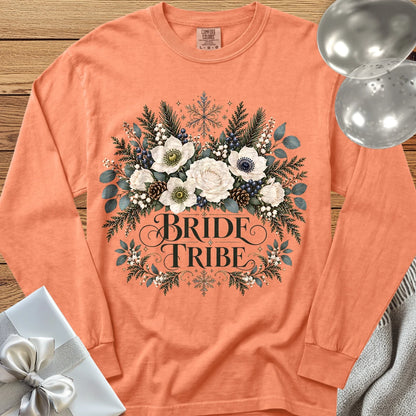 Bride Tribe - Premium Winter Bouquet Wedding Long Sleeve T-Shirt - Melon