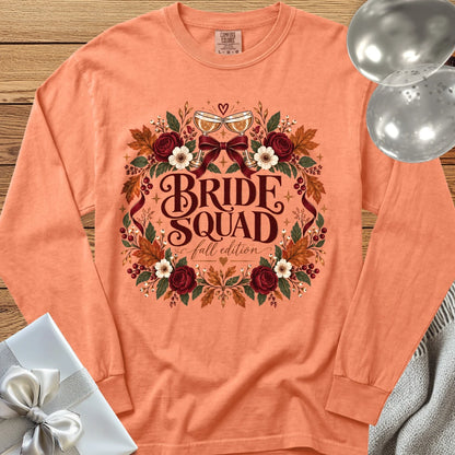 Bride Squad, Fall Edition - Premium Wedding Long Sleeve T-Shirt - Melon