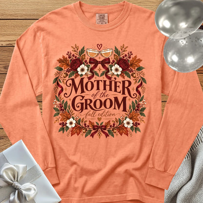 Mother of the Groom, Fall Edition - Premium Wedding Long Sleeve T-Shirt - Melon