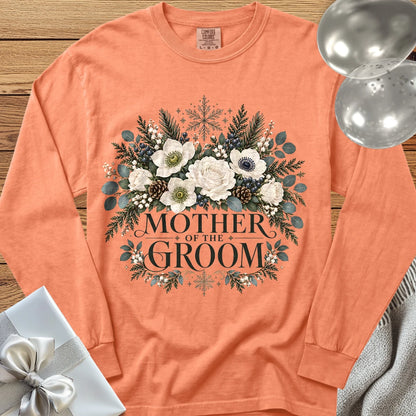 Mother of the Groom - Premium Winter Bouquet Wedding Long Sleeve T-Shirt - Melon