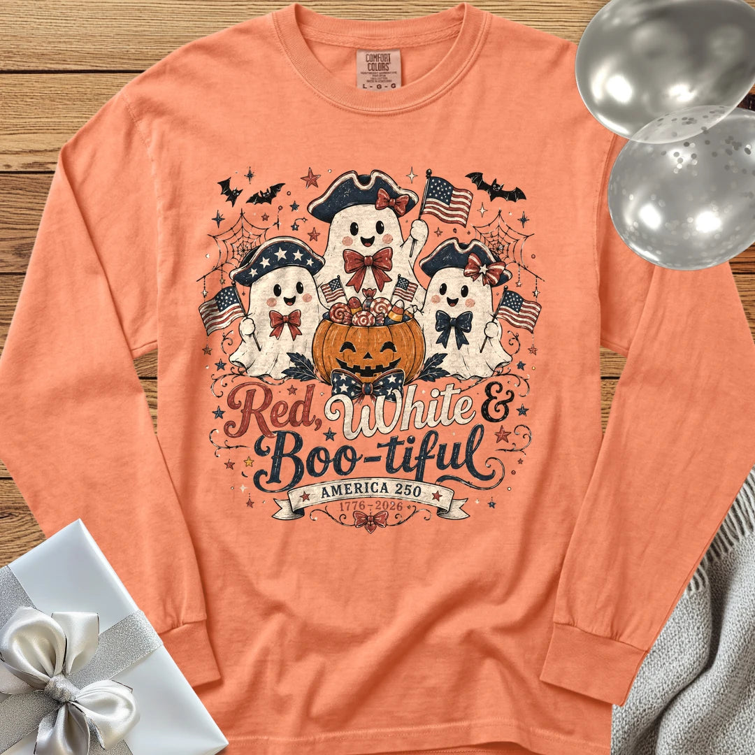 Red, White & Boo-tiful - Premium America 250 Halloween Long Sleeve T-Shirt - Melon