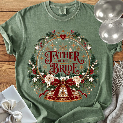 Father of the Bride - Premium Snowglobe Wedding T-Shirt - Moss