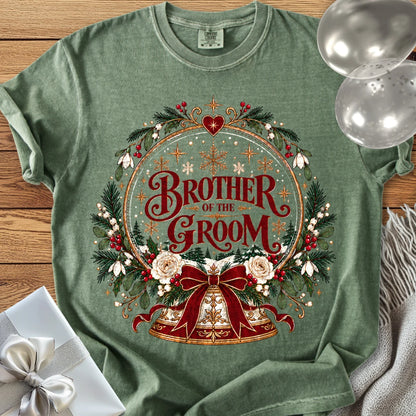 Brother of the Groom - Premium Snowglobe Wedding T-Shirt - Moss